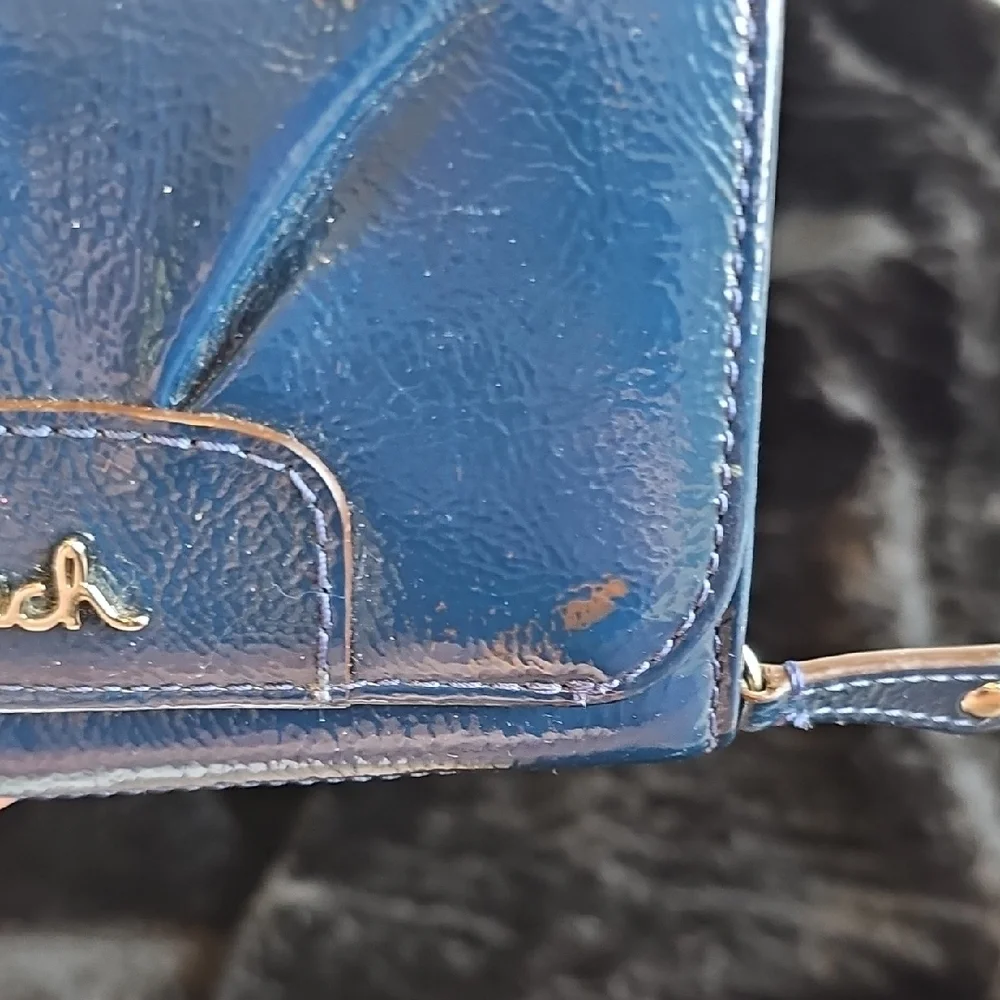 Coach Shiny Blue Leather Wallet - Picture 8 of 8